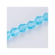 Kép 2/2 - 10db Világos kék bicone üveggyöngy (6mm)