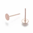 Kép 2/2 - Rozé arany színű nemesacél bedugós fülbevalóalap (5mm)