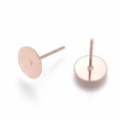 Kép 2/2 - Rozé arany színű nemesacél bedugós fülbevalóalap (8mm)