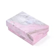 Kép 2/3 - Rózsaszín-szürke márványos papír díszdoboz (8,1x5,2x2,7cm)
