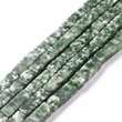 Kép 2/2 - Zöld foltos jáspis tégla ásványgyöngy szálban (12~14x4x4mm)/29db