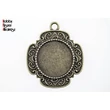 Kép 1/2 - Antikolt bronz színű díszített medálalap (20mm)