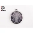 Kép 1/2 - 10db Antikolt ezüst színű dupla oldalú medálalap (12mm)