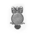 Kép 1/4 - Antikolt ezüst színű bagoly medál (20mm)