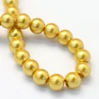 Kép 3/5 - Arany sárga tekla üveggyöngy (6mm) szálban /145db