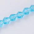 Kép 1/2 - 10db Világos kék bicone üveggyöngy (6mm)