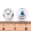 Kép 4/4 - Fehér karácsonyi csengő mintás üveggyöngy (10mm)/2db