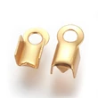 Kép 1/2 - 2db Arany színű nemesacél bőrvégzáró (8x4mm)