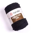 Kép 1/2 - Yarnart Makramé Rope kifésülhető fekete (750) színű zsinór (3mm)