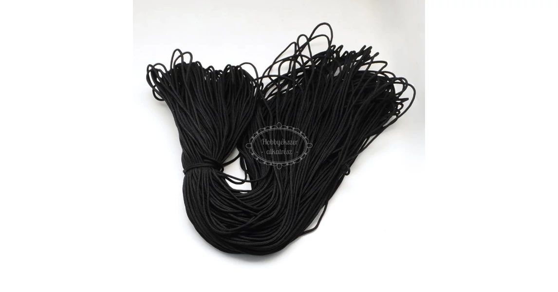 Fekete színű paracord zsinór (2mm) /100 méter - Alapanyagok ékszerekhez ...