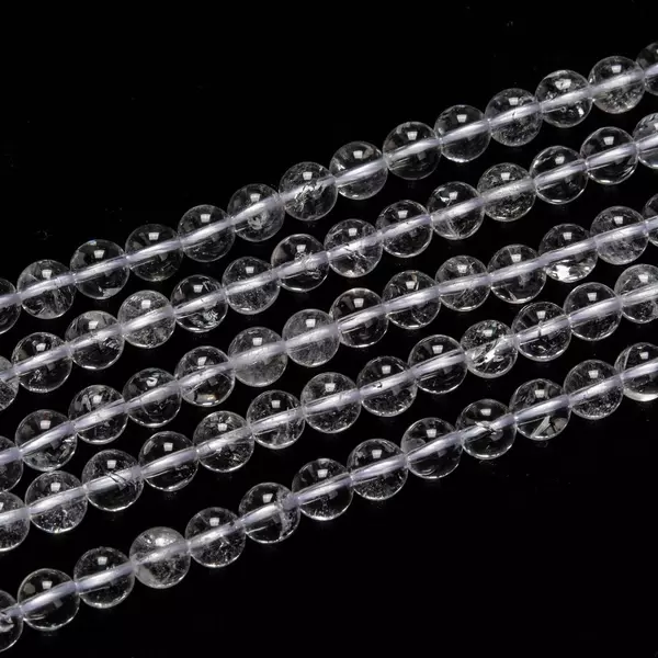 Hegyikristály ásványgyöngy szálban (6mm)/60db