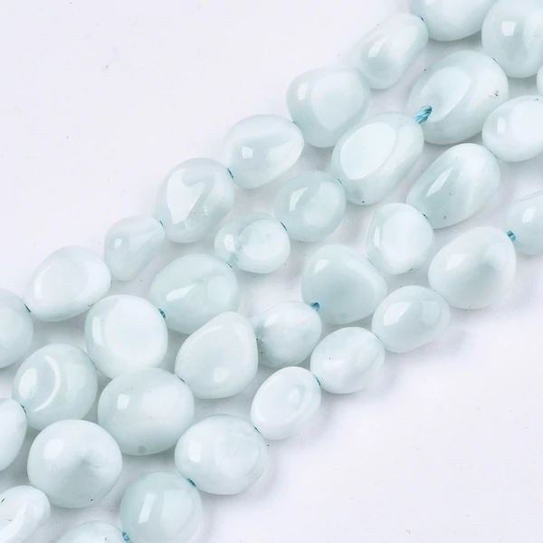 Larimar csiszolt ásványgyöngy (9x7mm)/5db