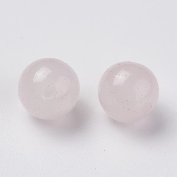 Rózsakvarc félig fúrt ásványgyöngy (8mm)/1db