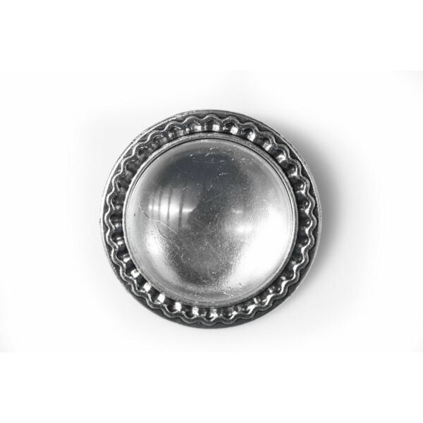 Antikolt ezüst színű kitűzőalap (25mm) hozzátartozó üveglencsével (4104)