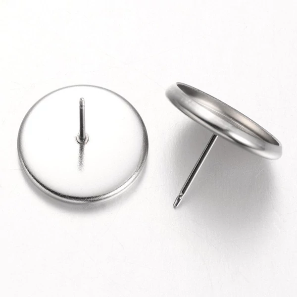 Nemesacél bedugós fülbevalóalap (14mm)