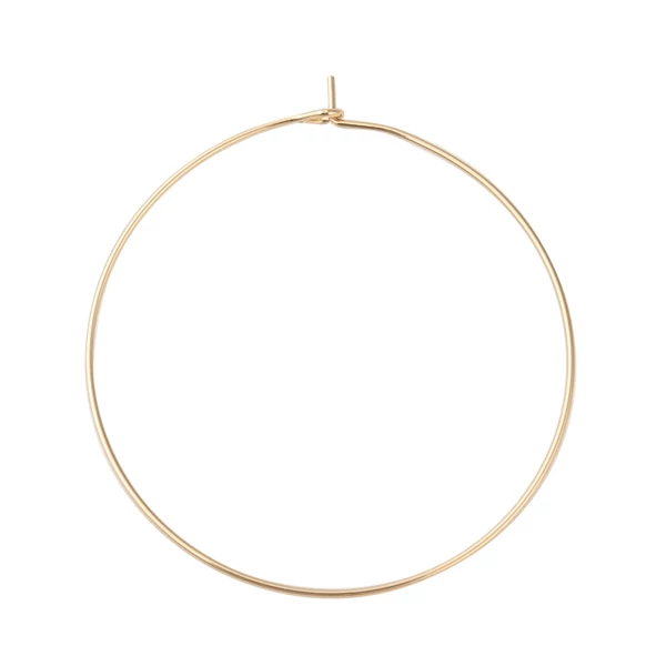 Arany színű nemesacél karika fülbevaló 18K arany bevonattal (45x40x0.7mm)