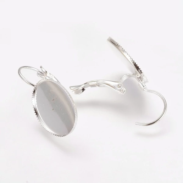 Antikolt ezüst színű franciakapcsos fülbevalóalap (13x18mm)