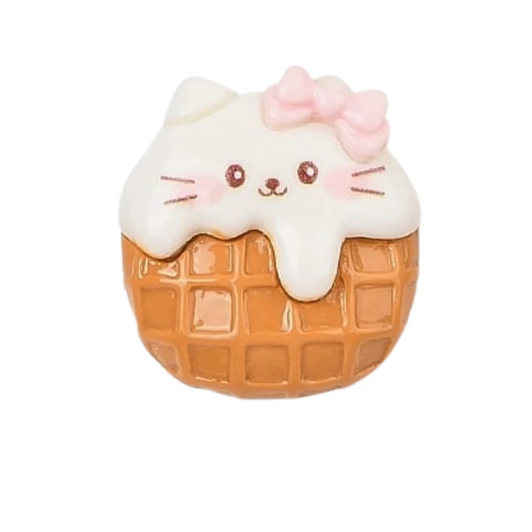 Cicás gofri műgyanta kaboson  (20x20x6mm)