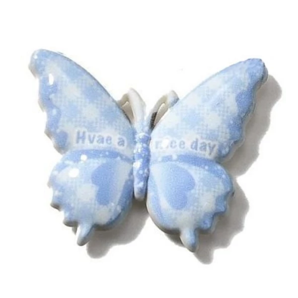 Kék pillangó műgyanta kaboson  (37x31x5mm)