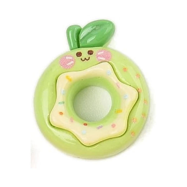 Zöldalma fánk műgyanta kaboson  (25x20x8mm)