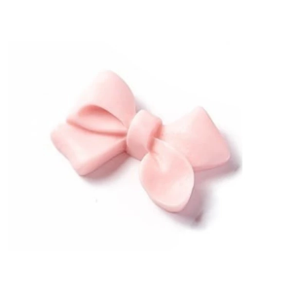 Rózsaszín masni műgyanta kaboson  (28x19x8mm)