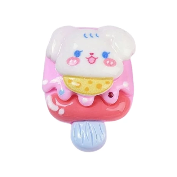 Jeges maci jégkrém műgyanta kaboson  (24x27x8mm)