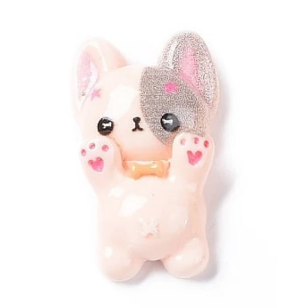 Foltos kutyus műgyanta kaboson  (29x18x8mm)