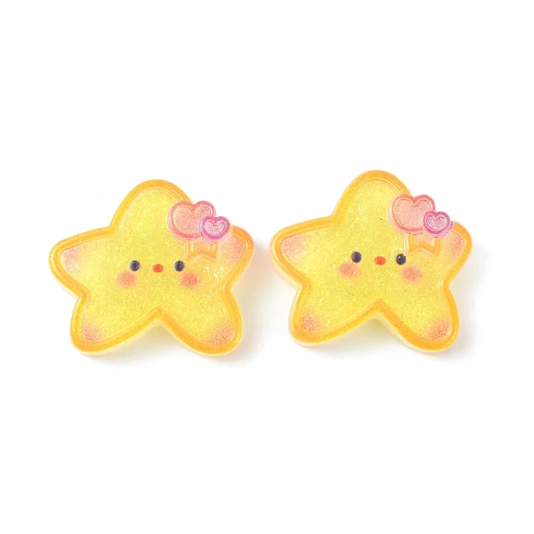 Csillag alakú műgyanta kaboson  (23x27x6mm)