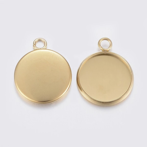 Arany színű nemesacél medálalap (16mm)