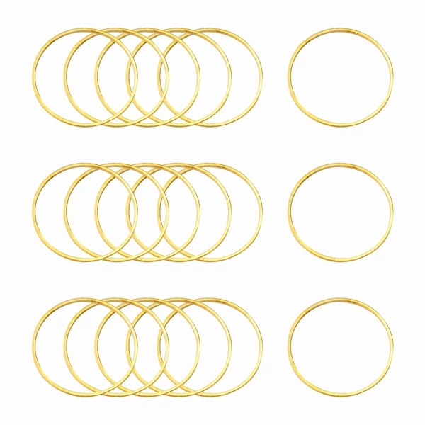 Világos arany színű nagy karika medál (25mm) /10db