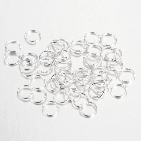 10db Ezüst színű szimpla vastag szerelőkarika (8mm)