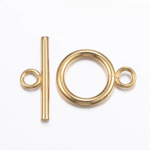 Nemesacél arany színű T-kapocs 18K arany bevonattal (18.5x13.5x2mm)