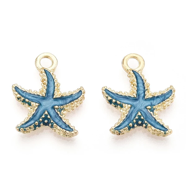 Zománcozott tengeri csillag fityegő (17.5x14.5x2.5mm)
