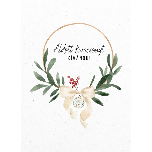 Ajándék kísérő kártya "Áldott Karácsonyt Kívánok!" (14x9,5m)