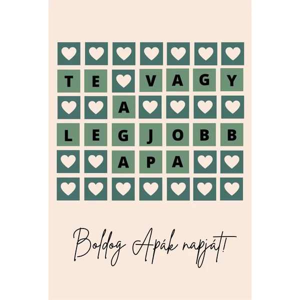 Ajándék kísérő kártya "Boldog Apák napját!" (14x9,5cm)