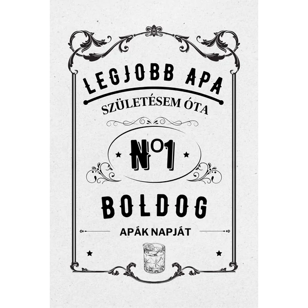 Ajándék kísérő kártya "Boldog Apák napját!" (14x9,5cm)