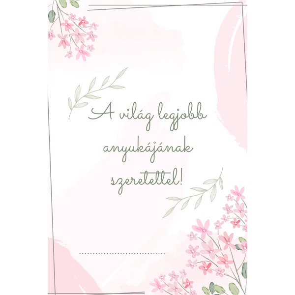 Ajándék kísérő kártya &quot;A világ legjobb anyukájának!&quot; (14x9,5cm)