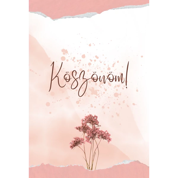 Ajándék kísérő kártya "Köszönöm" (14x9,5cm)