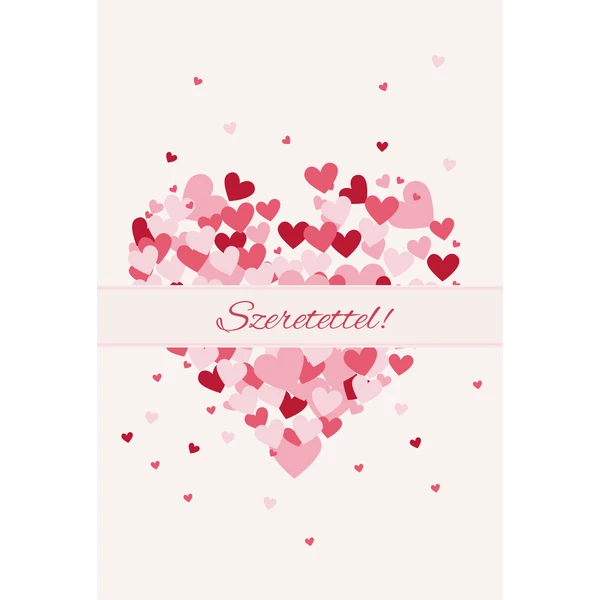 Ajándék kísérő kártya "Szeretettel" (14x9,5cm)