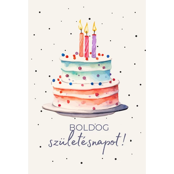Ajándék kísérő kártya "Boldog születésnapot!" (14x9,5cm)