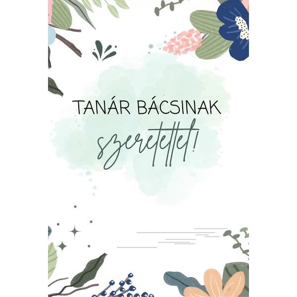 Ajándék kísérő kártya &quot;Tanár bácsinak Szeretettel&quot; (14x9,5cm)