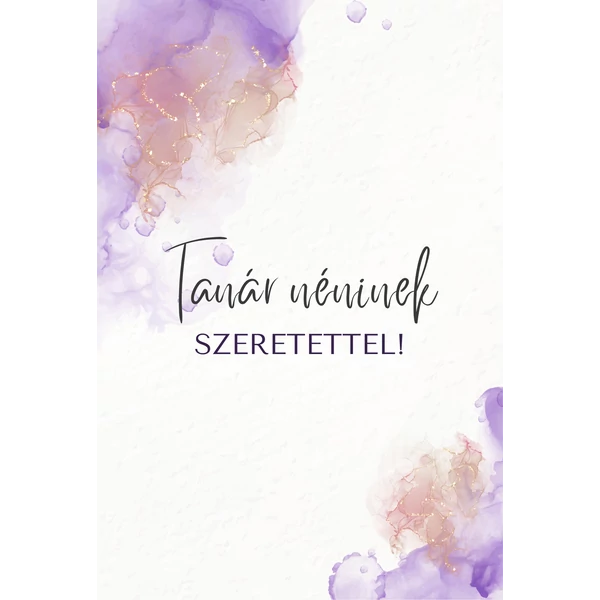 Ajándék kísérő kártya "Tanár néninek Szeretettel" (14x9,5cm)