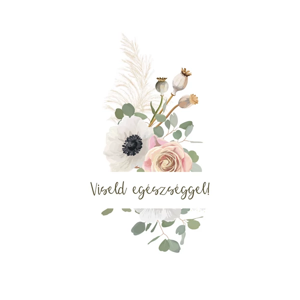 Ajándék kísérő kártya "Viseld egészséggel!" (14x9,5cm)