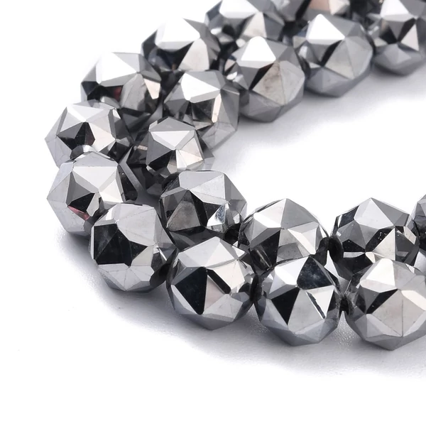 Terahertz fazettált ásványgyöngy (8mm)/10db