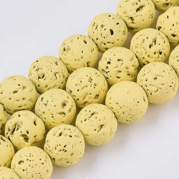 Sárga lávakő ásványgyöngy (8mm)/10db