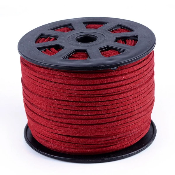 Piros hasított bőrszál (3mm) /5 méter