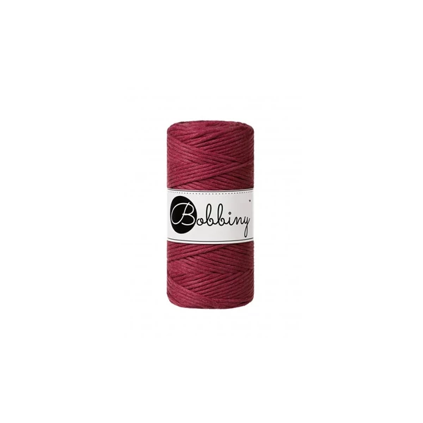 Bobbiny kifésülhető makramé fonal 3 mm - WINE RED