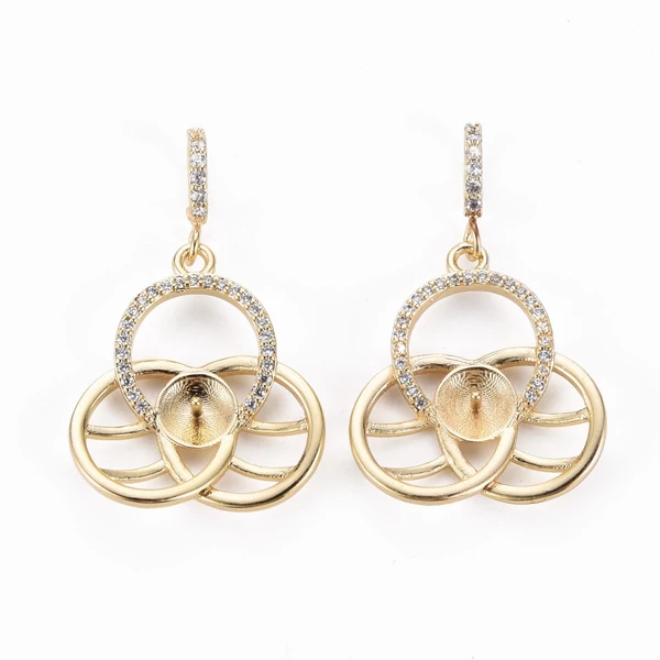 Arany színű cirkónia köves gyöngy foglalatos medál 18K arany bevonattal