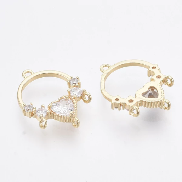 Arany színű  cirkónia kapcsolóelem 18K arany bevonattal