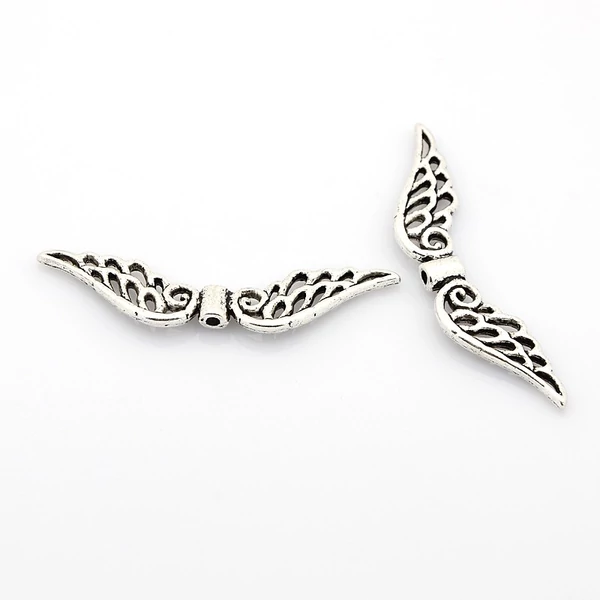 Antikolt ezüst színű angyalszárny köztes (11X52mm)